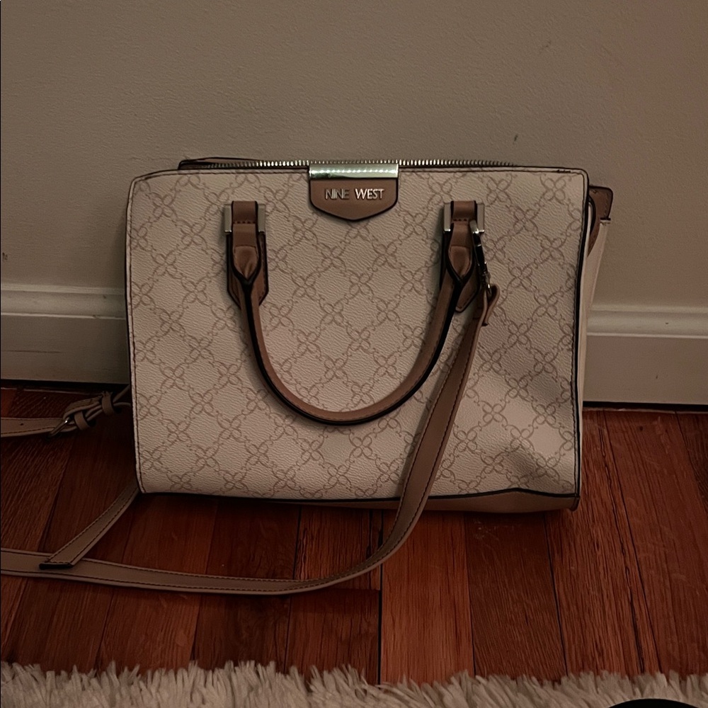 Nine West Elegant Cream and Tan Satchel